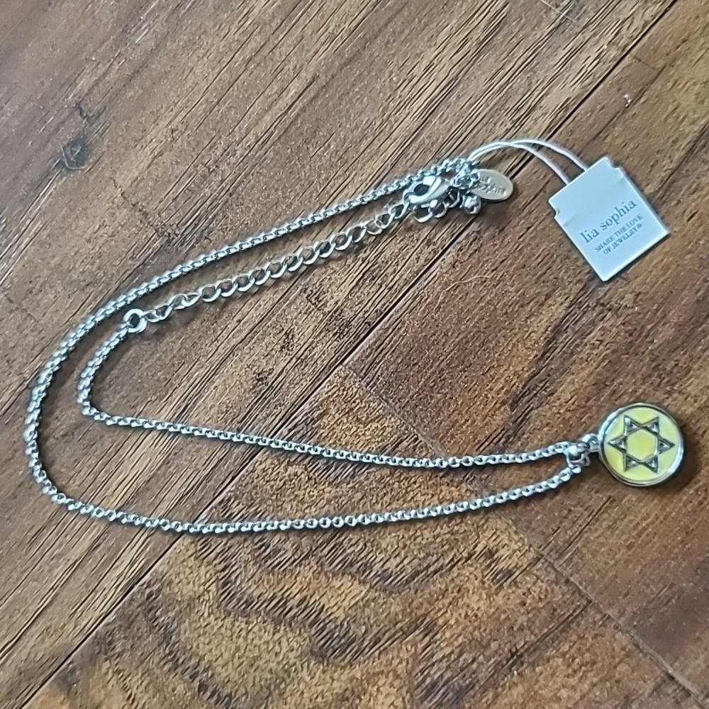 New Lia Sophia Star of David Jewish Star Necklace